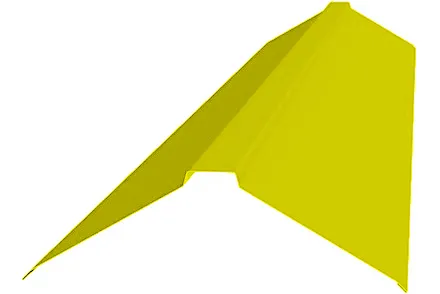 Планка конька плоского 150х40х150 0,45 PE с пленкой RAL 1018 цинково-желтый (2,5м)