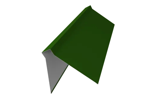 Планка конька плоского 145х145 0,5 GreenCoat Pural BT с пленкой RR 11 темно-зеленый (RAL 6020 хромовая зелень) (3м)