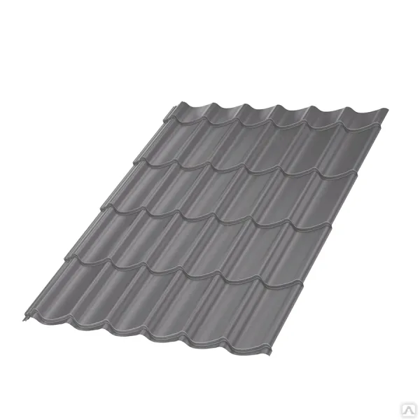 Металлочерепица МП Ламонтерра (VALORI-20-DarkBrown-0.5)
