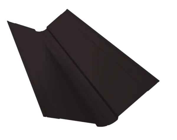 Планка конька фигурного 150x150 0,45 Drap ST RAL 9005 черный (2,5м)