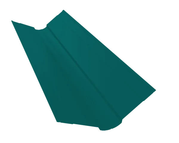 Планка конька фигурного 100x100 0,5 Satin с пленкой RAL 9005 черный (2,5м)