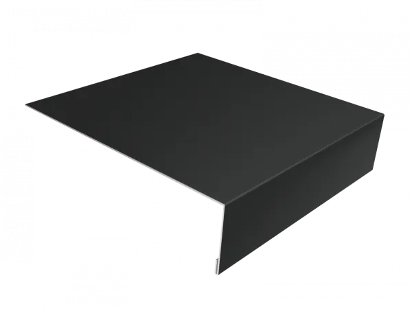 Планка карнизная широкая 100х85 0,5 Satin с пленкой RAL 9005 черный (2,5м)