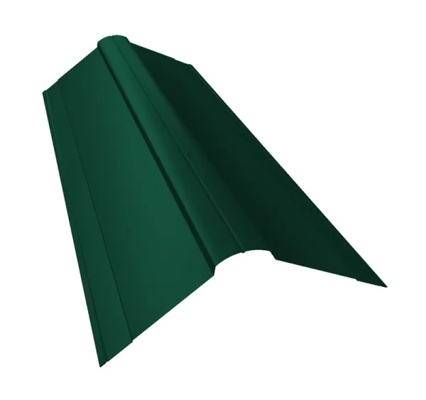 Планка конька фигурного 150x150 0,5 Satin с пленкой RAL 6005 зеленый мох (2,5м)
