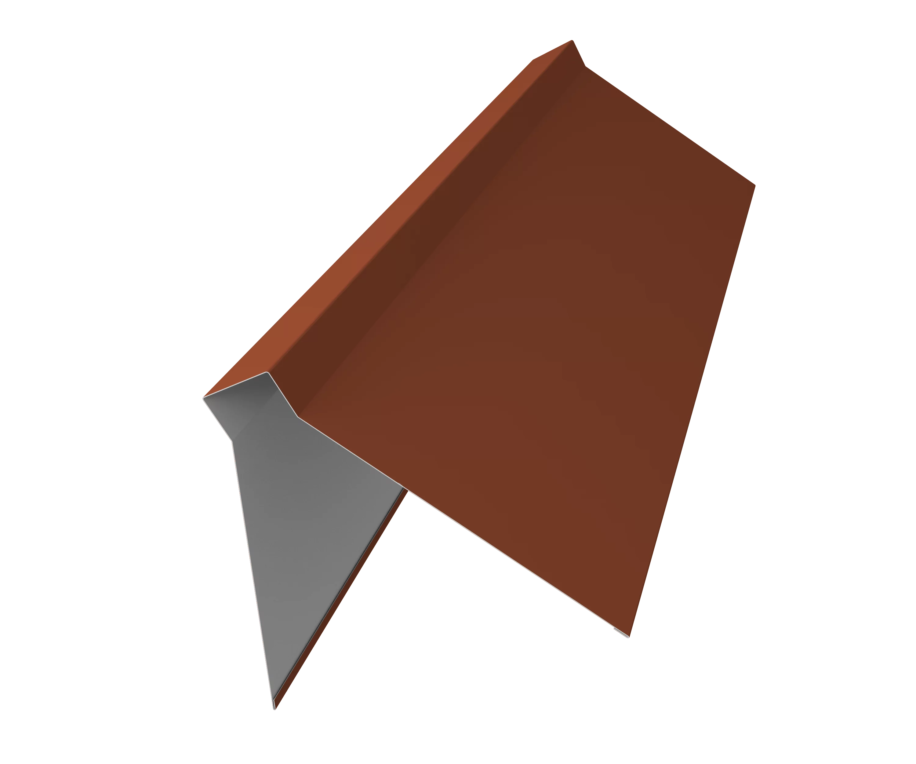Планка конька фигурного 70x70 0,45 PE с пленкой RAL 3009 оксидно-красный (2,5м)