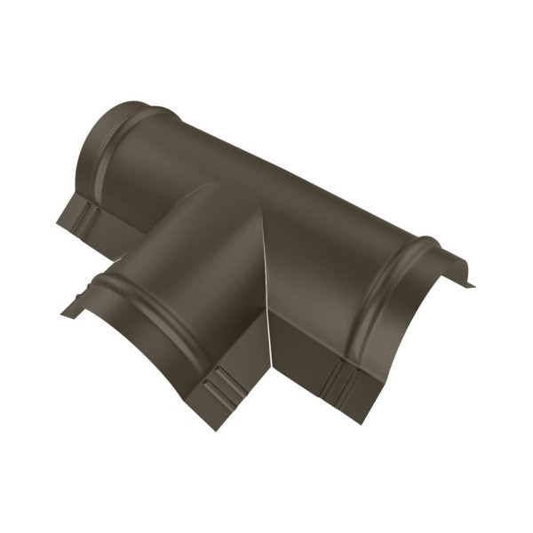Тройник Y малого конька полукруглого GreenCoat Pural BT, matt с пленкой RR 11 темно-зеленый (RAL 6020 хромовая зелень)