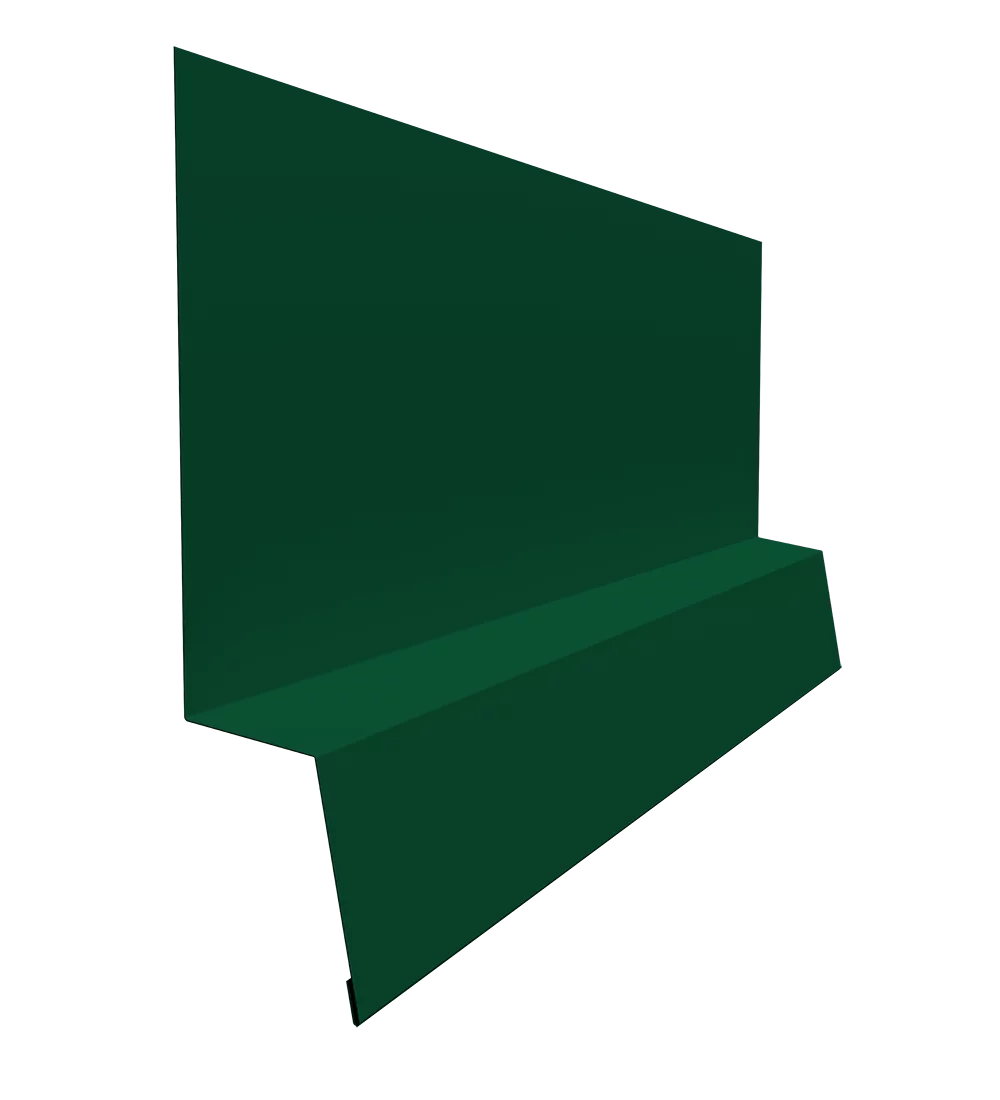 Планка примыкание боковое фальц 0,5 Satin с пленкой RAL 6005 зеленый мох (2,5м)