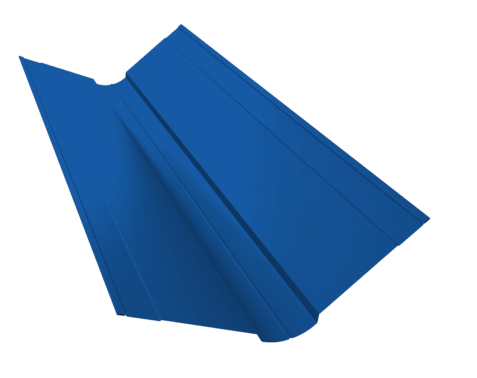 Планка конька фигурного 150x150 0,5 Satin с пленкой RAL 5005 сигнальный синий (2,5м)