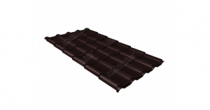 Металлочерепица камея Grand Line 0,5 Velur RAL 8017 шоколад