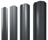 445613 Штакетник М-образный А фигурный 0,4 PE RAL 7024 мокрый асфальт