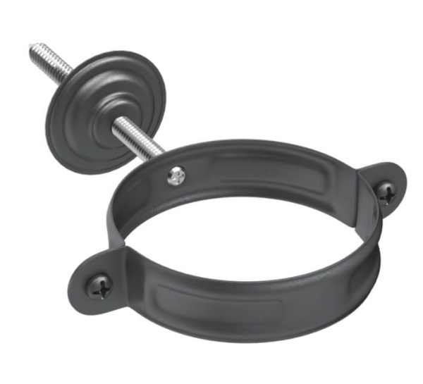 Aquasystem Хомут трубы с комплектом крепления d=90 (RAL 8017) PU.