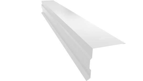 Планка конька фигурного 100x100 0,5 Satin с пленкой RAL 9003 сигнальный белый (2,5м)
