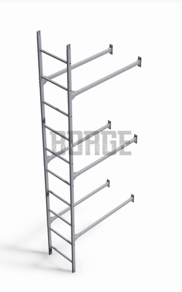 Borge Комплект лестница фасадная BORGE нижняя секция 2,7м RAL9003