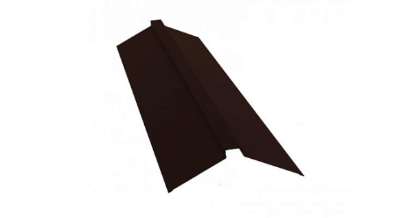 Планка конька фигурного 150x150 0,5 Rooftop Matte RR 32 темно-коричневый (2,5м)