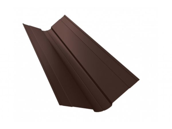 Планка конька фигурного 100x100 0,5 Rooftop Matte RR 32 темно-коричневый (2,5м)