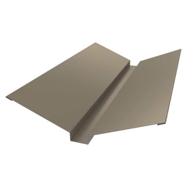 Планка конька плоского 115х30х115 0,5 Satin с пленкой RAL 1015 светлая слоновая кость (2,5м)