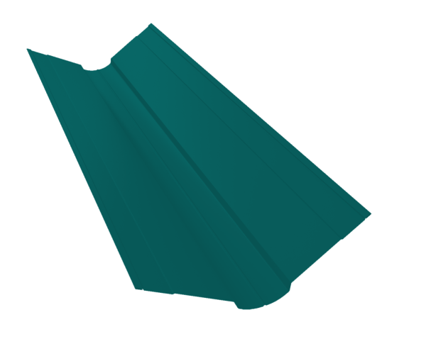 Планка конька фигурного 100x100 0,5 Satin с пленкой RAL 9005 черный (2,5м)