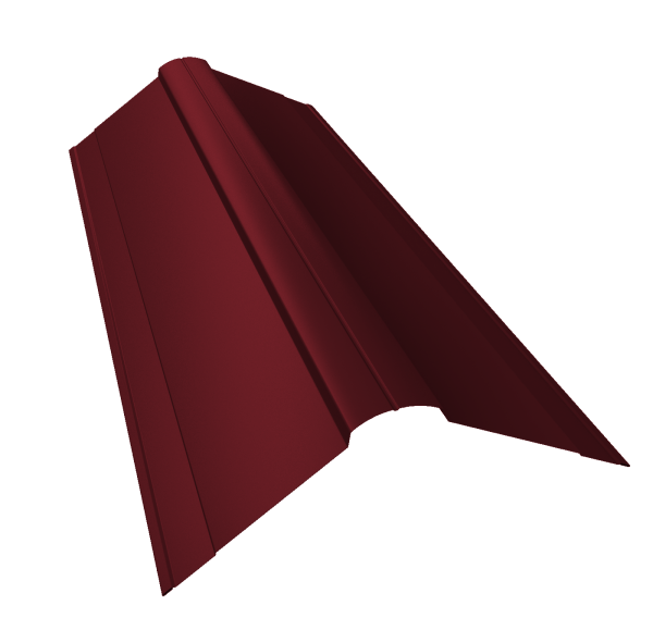 Планка конька фигурного 70x70 0,45 Drap RAL 3005 красное вино (2,5м)