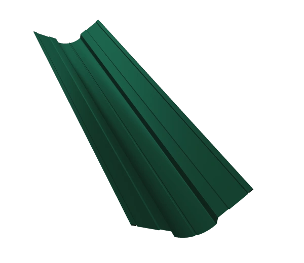 Планка конька фигурного 100x100 0,45 PE-Double RAL 6005 зеленый мох (2,5м)