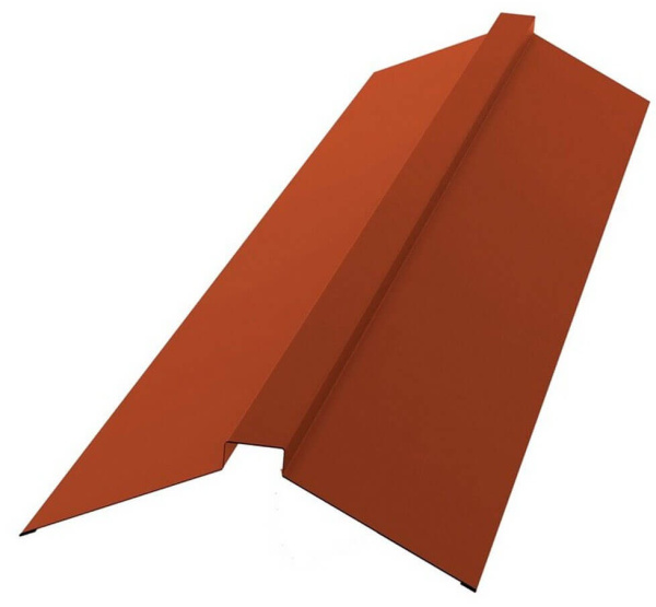 Планка конька плоского 115х30х115 0,45 PE с пленкой RAL 2004 оранжевый (2,5м)