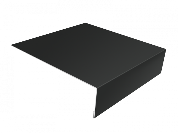 Планка карнизная широкая 100х85 0,5 Satin с пленкой RAL 9005 черный (2,5м)