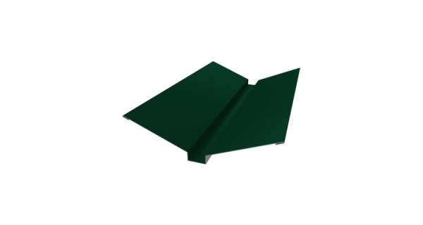 Планка конька плоского 115х30х115 0,5 Satin с пленкой RAL 6005 зеленый мох (2,5м)