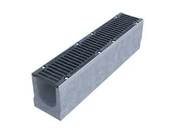 40650114 Лоток водоотводный бетонный коробчатый (СО500 мм), с чугунной насадкой, с уклоном 0,5% КUу